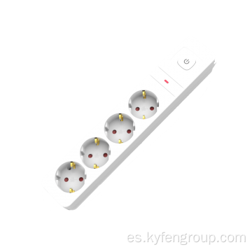 4 outlet Alemania Power Strip con protección contra sobrecarga